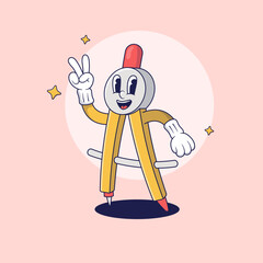 Color Period Retro Mascot Illustration