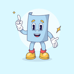 Color Paper Retro Mascot Illustration