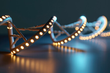 Fototapeta premium Various lights placed on a table, illuminating the surrounding area