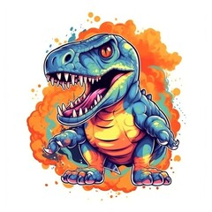 Obraz premium Art illustration Character Cute T rex isolated background