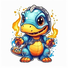 Art illustration Character Cute T rex isolated background