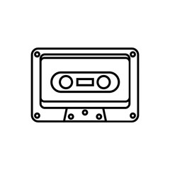 Audio cassette icon vector. Cassette illustration sign. VHS symbol or logo.