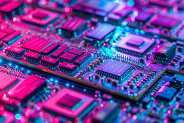 Obraz premium Futuristic computer chips representing quantum technology