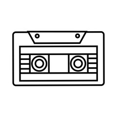 Audio cassette icon vector. Cassette illustration sign. VHS symbol or logo.