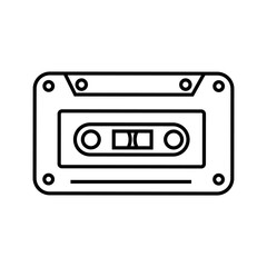 Audio cassette icon vector. Cassette illustration sign. VHS symbol or logo.