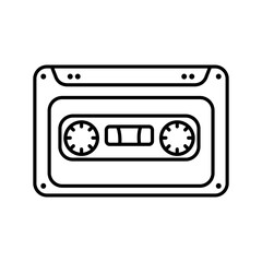 Audio cassette icon vector. Cassette illustration sign. VHS symbol or logo.