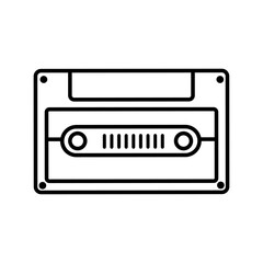 Audio cassette icon vector. Cassette illustration sign. VHS symbol or logo.