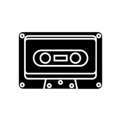 Audio cassette icon vector. Cassette illustration sign. VHS symbol or logo.