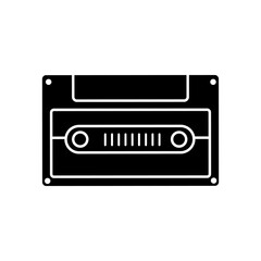 Obraz premium Audio cassette icon vector. Cassette illustration sign. VHS symbol or logo.