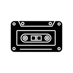 Obraz premium Audio cassette icon vector. Cassette illustration sign. VHS symbol or logo.