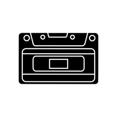 Audio cassette icon vector. Cassette illustration sign. VHS symbol or logo.