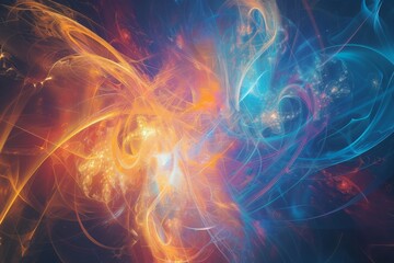 Illustration of quantum decoherence in a colorful abstract form