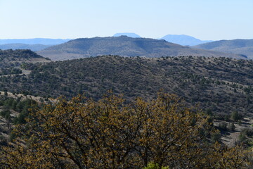 landscape with blue sky