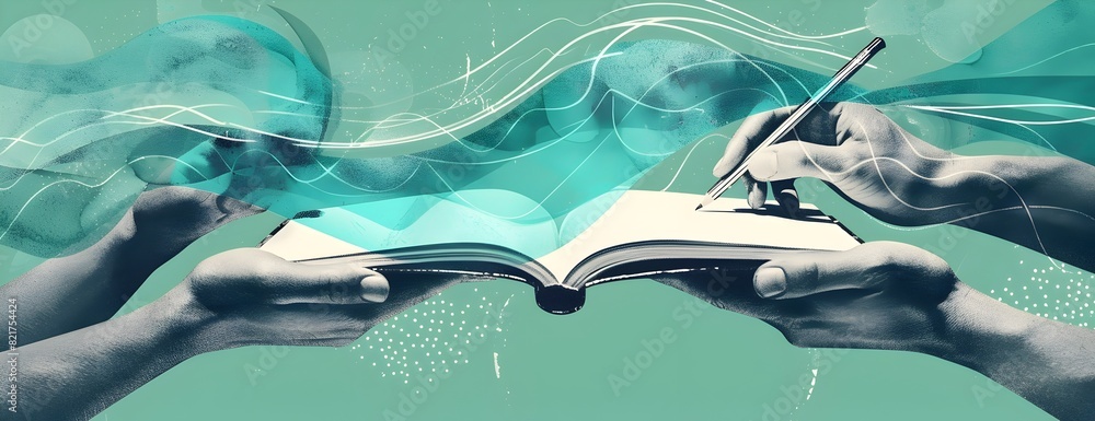 Poster the open book of endless possibilities a gateway to imagination and discovery
