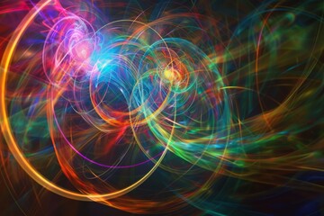Quantum field theory visualized in a colorful abstract image