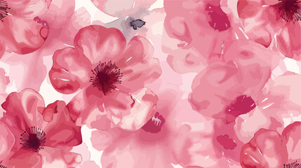 Pink flower watercolor pattern for background fabric