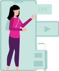 Girl is live on mobile..