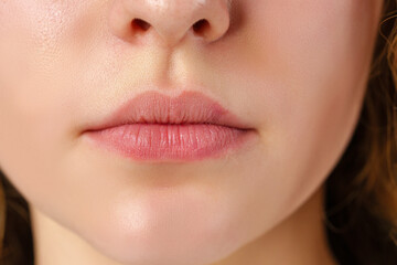 Fototapeta premium Young Womans Face Close Up Studio Shot