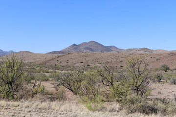 landscape with blue sky