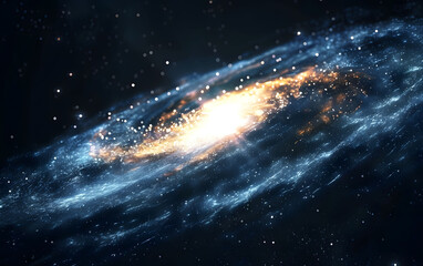 Fototapeta premium galaxy capturing the speed of light in vibrant zoom motion isolated in dark space