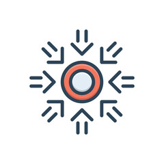 Color illustration icon for center