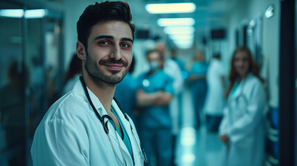 United in Care: Smiling Doctors Illuminate the Hospital Hallway