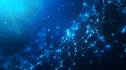 A blue background with a blue line that is made up of many small dots. The dots are connected to each other in a way that they form a pattern. The image has a futuristic and technological feel to it.