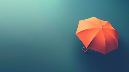 umbrella flat design front view rain theme 3D render Analogous Color Scheme