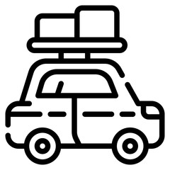 storage car outline icon and illustration