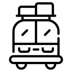 roof family bus outline icon and illustration