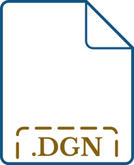 DGN  File Icon Deep Koamaru rounded  outline