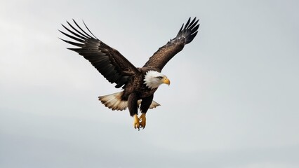 Obraz premium Eagle fly in snow Mountain Sit on Branch
