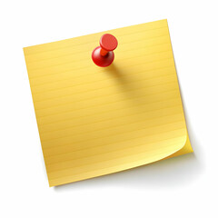 yellow note paper with red pin