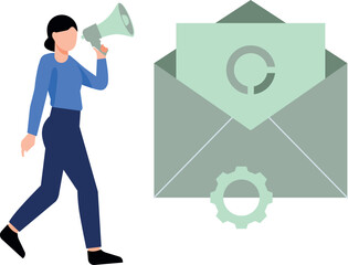 The girl is marketing.