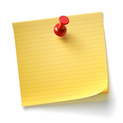 yellow note paper with red pin