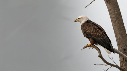 Obraz premium Eagle fly in snow Mountain Sit on Branch