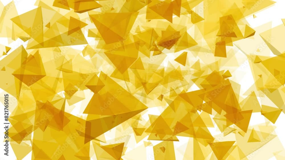 Poster 3d pyramid polygon triangle animated shapes on white background digital geometric pattern motion gra