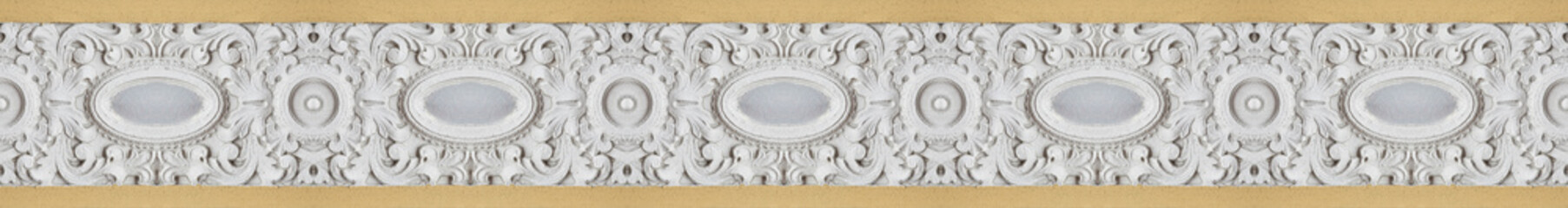 Neoclassical stucco frame with floral elements - seamless pattern useful for renderings applications