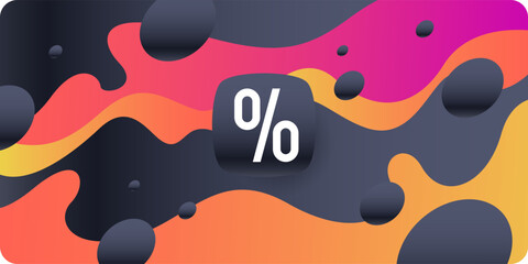 Fototapeta premium Poster sale. Bright abstract background with various geometric elements. A composition of various shapes. A template for creative work.