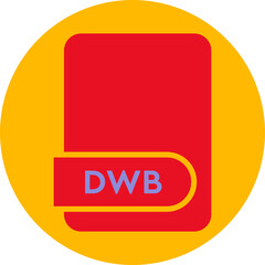 DWB File format icon  circular shape