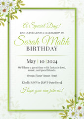 Birthday invitation using modern fonts and trendy colors makes it perfect in editable vector 