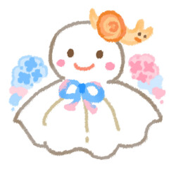 てるてる坊主とカタツムリと紫陽花