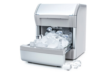 Ice maker or refrigerator to make fresh clean ice cubes. Ice Machine full of ice cube
