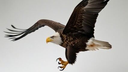 Obraz premium Eagle fly in snow Mountain Sit on Branch