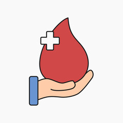 hand with blood drop icon