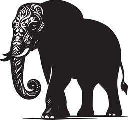Elephant Silhouette - Asian Elephant vector - African Elephant image- ZOO animal 