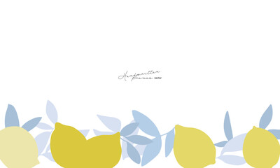 手描きのレモンイラスト。レモンのベクターイラスト。夏のレモンフレームイラストセット。Hand drawn lemon illustration. Lemon vector illustration. Summer lemon frame illustration set.