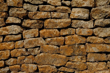 natural stone wall. box-shaped natural stone stacked into a natural stone wall. limestone, andesite, marble is often used for natural stone walls. good architectural element.