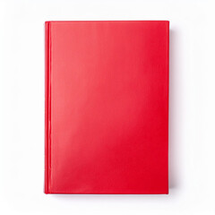 Textbook Cover. Red Book Cover View from the Top on Isolated White Background