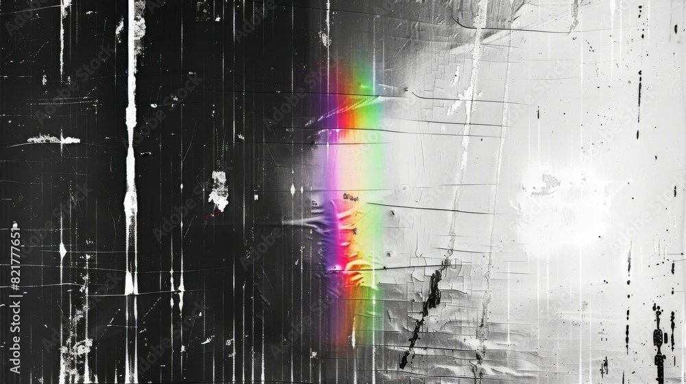 Poster background texture with rainbow leak overlay effect. abstract grunge weathered texture with noise, s
